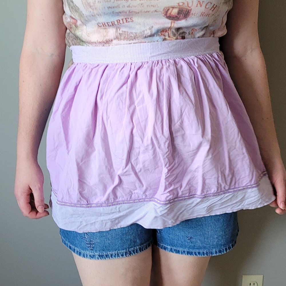 Purple cotton vintage apron
